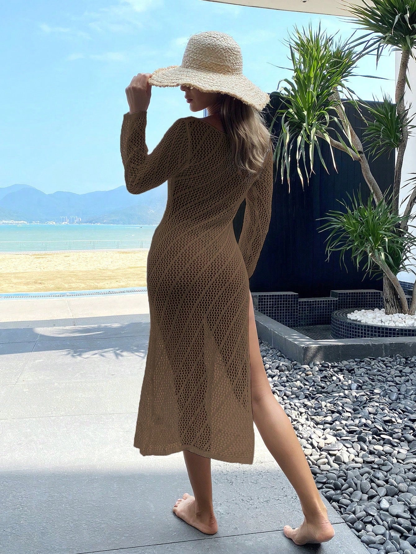 Sukienka plażowa pareo ażurowe kolory